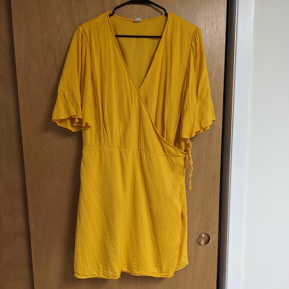 Yellow Wrap Dress - Picture 1 of 3
